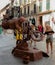 Floating / levitating street performer riding motorbike