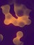 Floating magical liquid blobs look like a lava lamp. Minimal background. 3d rendering digital illustration