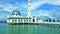 floating mosque scene located in Malaysia