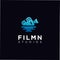 Floating Movie Video Cinema Cinematography Film Production Logo Design Template