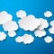 Floating Paper Clouds Background