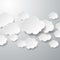 Floating Paper Clouds Background