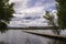 The floating pier extending out into Willow Lake in Prescott, Arizona, USA