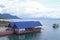 Floating restaurant on the shore of Nam Ngum