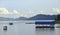 Floating restaurant on the shore of Nam Ngum