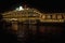 Floating restaurants in Aberdeen Harbor at night