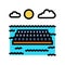 floating solar panel color icon vector illustration