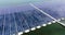 Floating solar panels at sustainable electrical power plant for producing clean electric energy. Concept of renewable