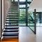 Floating Stairway: A breathtaking foyer with a floating staircase made of glass and steel, creating an illusion of weightlessnes