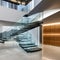 Floating Stairway: A breathtaking foyer with a floating staircase made of glass and steel, creating an illusion of weightlessnes