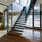 Floating Stairway: A breathtaking foyer with a floating staircase made of glass and steel, creating an illusion of weightlessnes