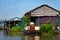 Floating village and fishermen\'s house at Inle Lak