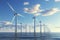 Floating wind turbines installed in sea