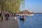 Floating wooden Chinese Gazebo. West Lake