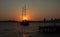 Floating yacht at dawn in Marmaris