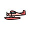 floatplane airplane aircraft color icon vector illustration