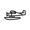 floatplane airplane aircraft line icon vector illustration