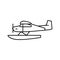 floatplane airplane aircraft line icon vector illustration