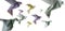 A flock of birds from Euro banknotes fly