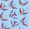 Flock of Birds Flying Seamless Vector Border