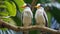 Flock of Birds Perching on Tree Branch in Wildlife Ecosystem generated by AI tool