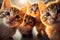 A flock of cats taking a selfie. AI Generated