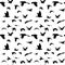 Flock of doves seamless pattern