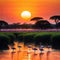 flock of flamingos standing in the water