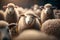 Flock of Funny Fluffy Little Sheep: A Cute Sheep Herd Image