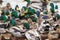 Flock of Mallards on an icy river