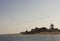 Flock of Pelican flying over the Malibu Coast