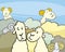 Flock of sheep cartoon illustration