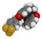Flocoumafen rodenticide molecule (vitamin K antagonist). 3D rendering. Atoms are represented as spheres with conventional color