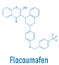 Flocoumafen rodenticide molecule (vitamin K antagonist). Skeletal formula.