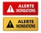 Flood Alert warning panels in French translation