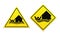 Flood area warning sign. Illustration vector