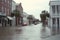 Flood on a city street. Neural network AI generated