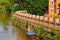 Flood defence wall along the River Wye, Hereford.