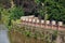 Flood defence wall along the River Wye, Hereford.