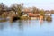 Flood of dutch river of IJssel in Deventer