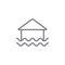 Flood, home, sea line vector icon. Element of pollution icon