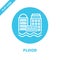 flood icon vector from global warming collection. Thin line flood outline icon vector  illustration. Linear symbol for use on web