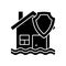 Flood insurance black glyph icon