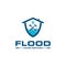 Flood logo design template for home repairs