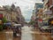 Flood on Phnom Penh street