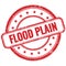 FLOOD PLAIN text on red grungy round rubber stamp