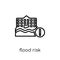 Flood risk icon. Trendy modern flat linear vector Flood risk icon on white background from thin line Insurance collection