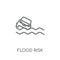 Flood risk linear icon. Modern outline Flood risk logo concept o