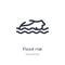 flood risk outline icon. isolated line vector illustration from insurance collection. editable thin stroke flood risk icon on