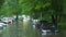 Flooded cars on the street of the city. Street after heavy rain. Water could enter the engine, transmission parts or other places